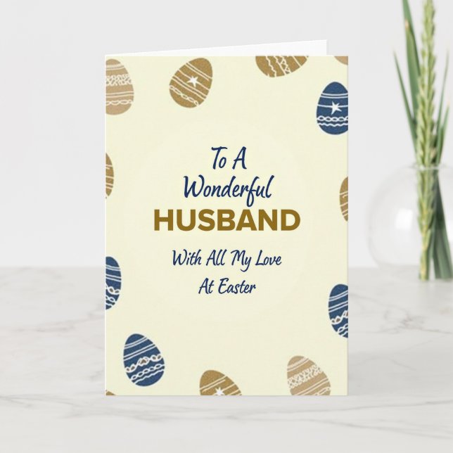 Easter Love Husband Greeting Card (Front)