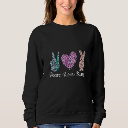 Easter Love Peace Bunny Women Kids Easter Toddler  Sweatshirt