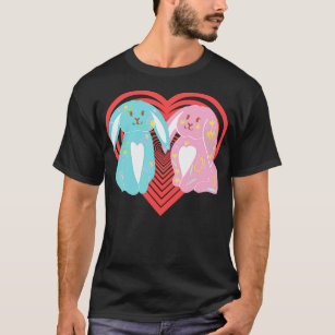 Easter Lovely Cute Bunny Partners  T-Shirt