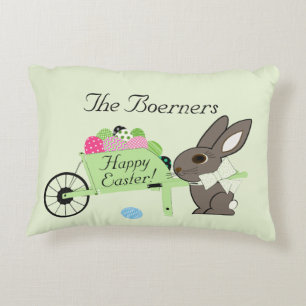 Easter Lumbar Light Green Accent Pillow