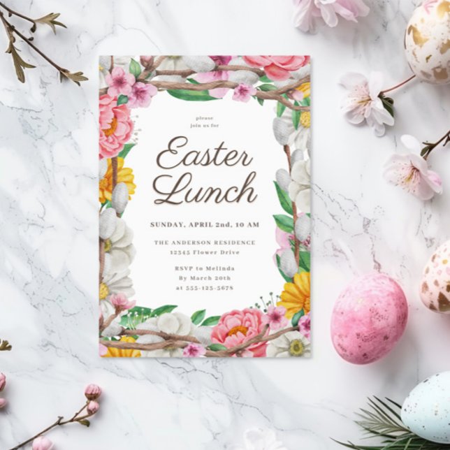 Easter Lunch Spring Flowers Invitation (Creator Uploaded)