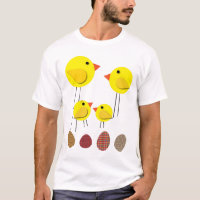 Easter Male Chicken Family Old Style Simple Look T-Shirt