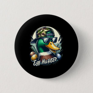 Easter Mallard Duck The Hunt Is On Easter Camo Duc Button