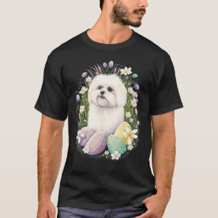 Easter Maltese dog Bunny Eggs Dog on Easter Maltes T-Shirt