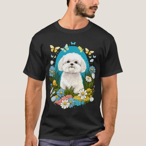 Easter Maltese dog Bunny Eggs Dog on Easter Maltes T_Shirt