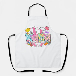 Easter Mama Bunny Ears Coquette Bow Easter Rabbit Apron