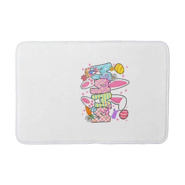 Easter Mama Bunny Ears Coquette Bow Easter Rabbit  Bath Mat (Front)
