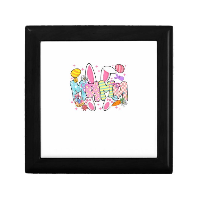 Easter Mama Bunny Ears Coquette Bow Easter Rabbit  Gift Box (Front)