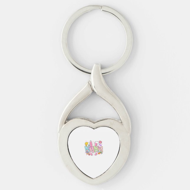 Easter Mama Bunny Ears Coquette Bow Easter Rabbit  Keychain (Front)