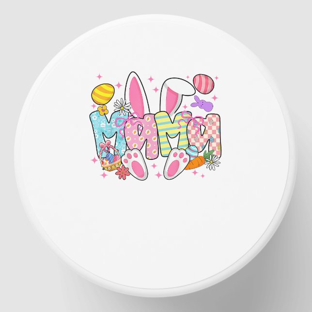 Easter Mama Bunny Ears Coquette Bow Easter Rabbit  Mini Candle Favors (Front)