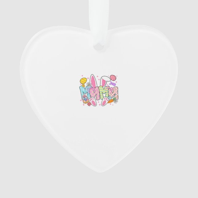 Easter Mama Bunny Ears Coquette Bow Easter Rabbit  Ornament (Front)