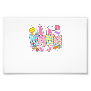 Easter Mama Bunny Ears Coquette Bow Easter Rabbit Photo Print