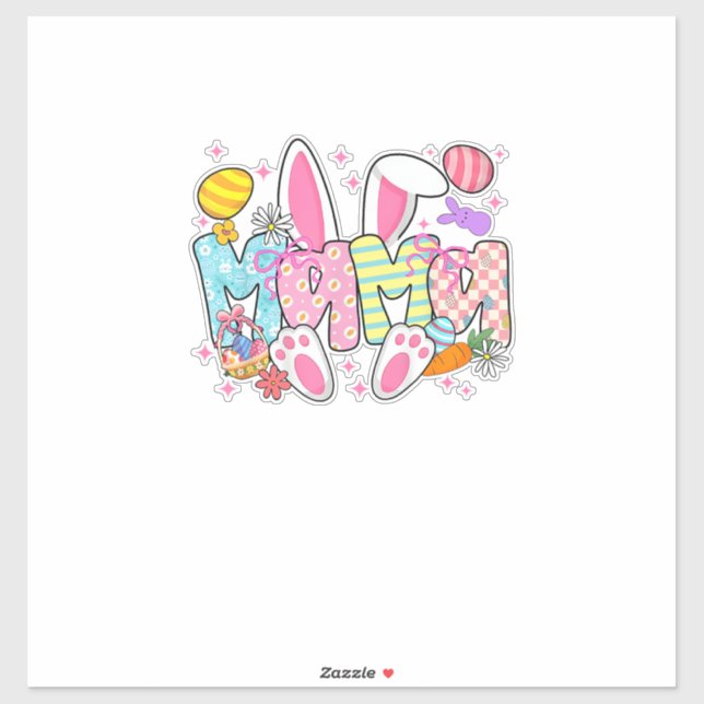 Easter Mama Bunny Ears Coquette Bow Easter Rabbit  Sticker (Sheet)