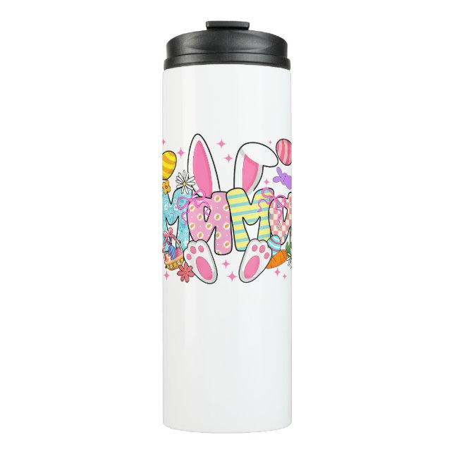 Easter Mama Bunny Ears Coquette Bow Easter Rabbit  Thermal Tumbler (Front)