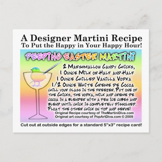 Easter Marshmallow Martini Recipe Postcard (Front)