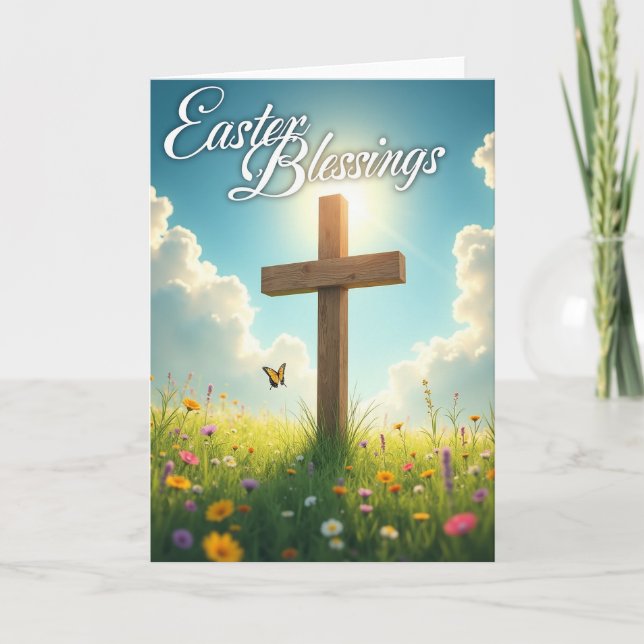 Easter Meadow Scene Card (Front)