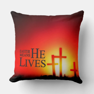 Easter Means He Lives Pillow