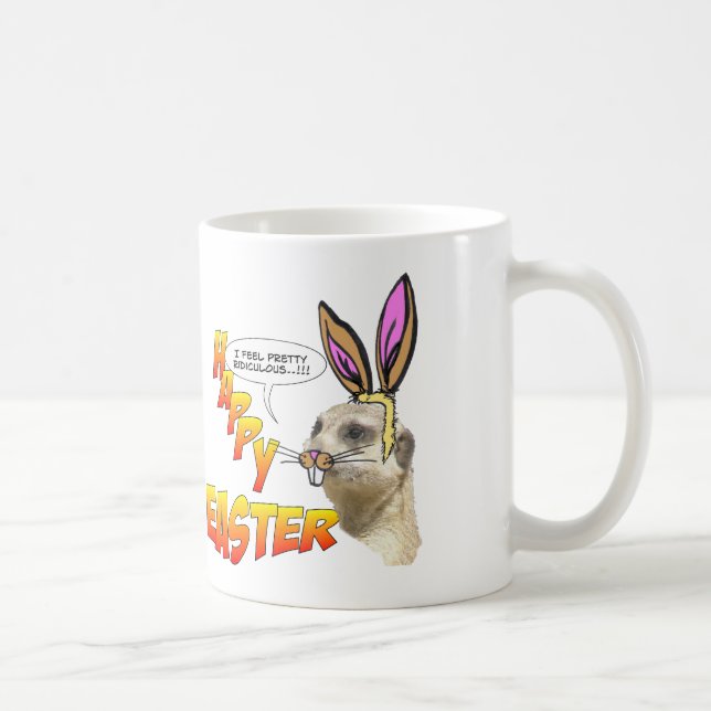 Easter Meerkat Mug Customizable (Right)