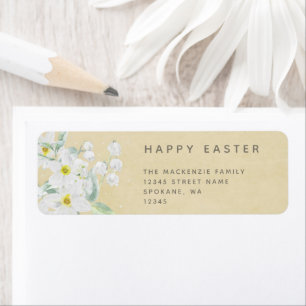Easter Message with White Flowers Return Address Label