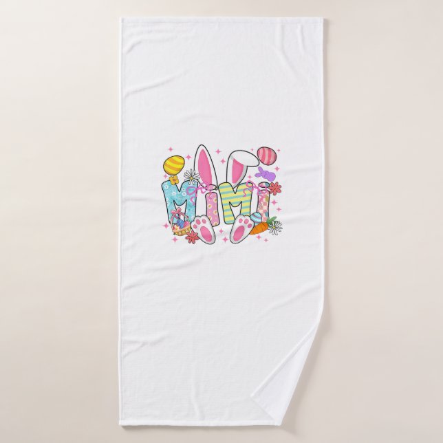 Easter Mimi Bunny Ears Coquette Bow Easter Rabbit  Bath Towel (Bath Towel)