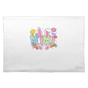 Easter Mimi Bunny Ears Coquette Bow Easter Rabbit  Cloth Placemat