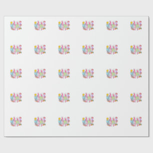 Easter Mimi Bunny Ears Coquette Bow Easter Rabbit  Wrapping Paper