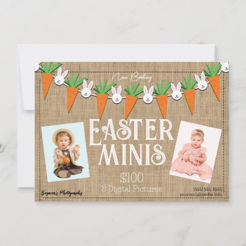 Easter Minis Mini Photography Session Flyer  Invitation