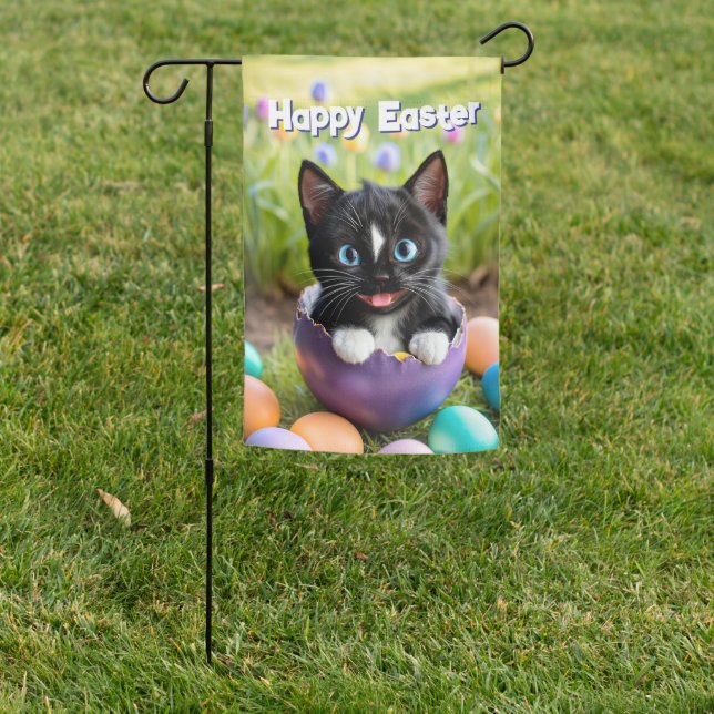 Easter Mischief: Felini’s Egg Takeover Garden Flag (In SItu)