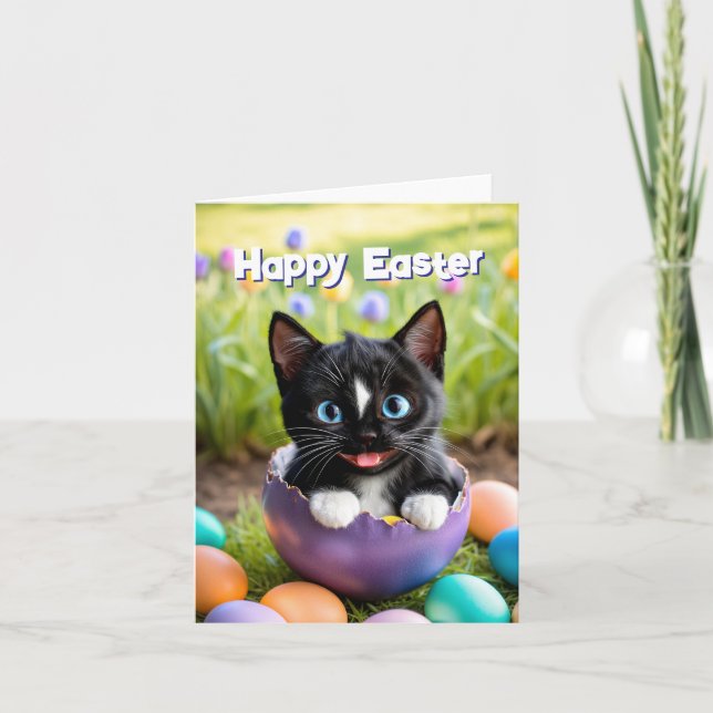 Easter Mischief: Felini’s Egg Takeover Holiday Card (Front)