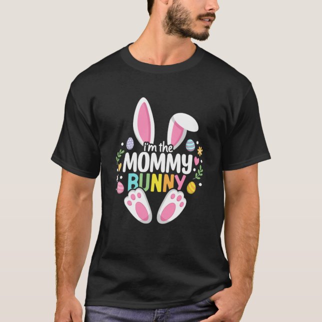 Easter Mommy Bunny Mom Happy Easter Day Family Mat T-Shirt (Front)