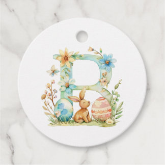 Easter Monogram B (Name customizable) Favor Tags