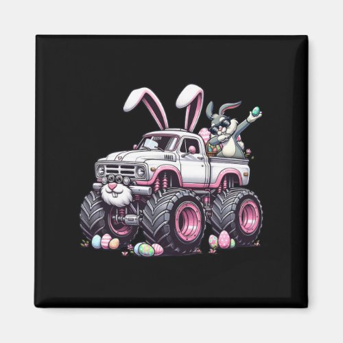 Easter Monster Truck Dabbing Bunny Monster Truck L Magnet