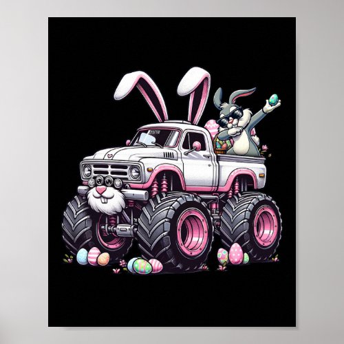 Easter Monster Truck Dabbing Bunny Monster Truck L Poster
