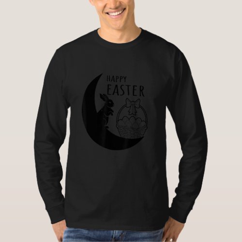 Easter Moon Basket Egg Bunny Happy Easter For Mom  T_Shirt