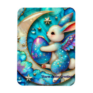 EASTER ~ Moon Bunny ~ Flexible Photo Magnet
