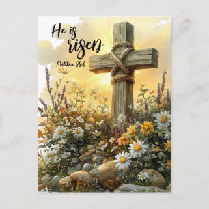 Easter Morning Cross with Glowing Sunrise Holiday Postcard
