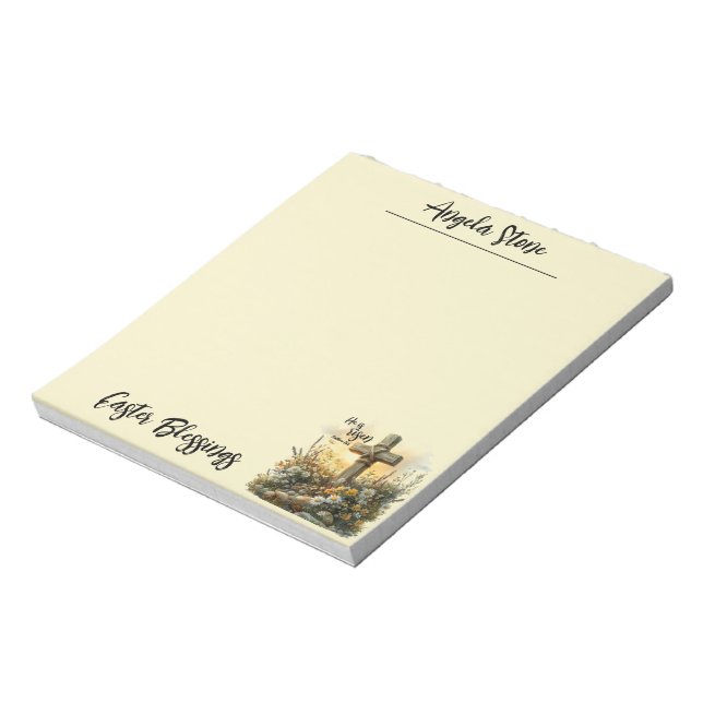 Easter Morning Cross with Glowing Sunrise  Notepad (Rotated)