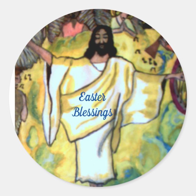 EASTER MORNING JESUS ROSE stickers (Front)