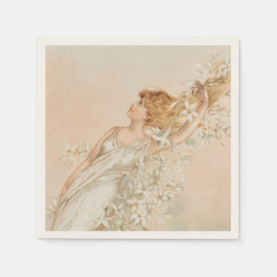 "Easter Morning" - Vintage Print, L. Prang & Co. Napkins