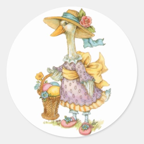 Easter Mother Goose Classic Round Sticker