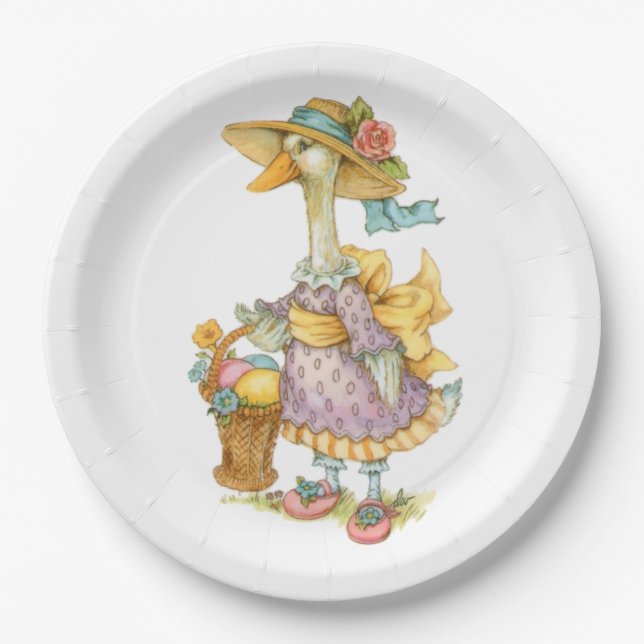 Easter Mother Goose Paper Plates (Front)
