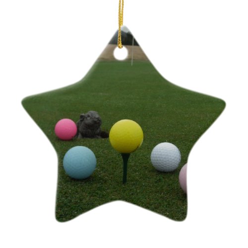 Easter mountain golf course ceramic ornament