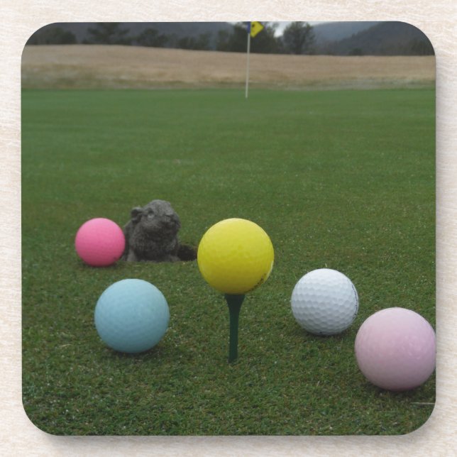 Easter mountain golf course drink coaster (Front)