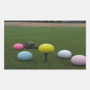 Easter mountain golf course rectangular sticker