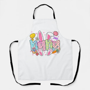 Easter Nana Bunny Ears Coquette Bow Easter Rabbit Apron