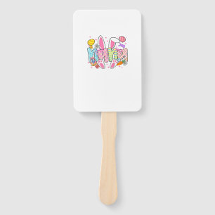 Easter Nana Bunny Ears Coquette Bow Easter Rabbit  Hand Fan
