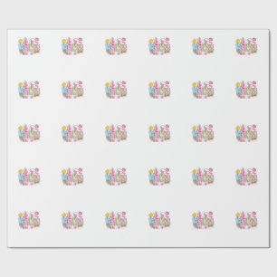 Easter Nana Bunny Ears Coquette Bow Easter Rabbit  Wrapping Paper