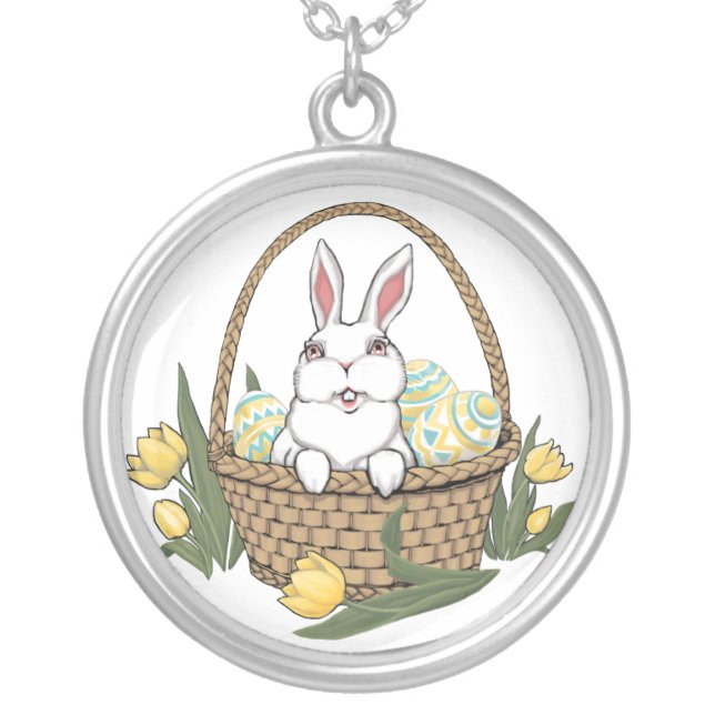 Easter Necklace Easter Bunny Trinket Easter Gifts (Front)