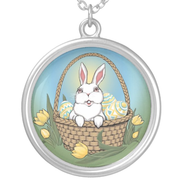 Easter Necklace Easter Bunny Trinket Easter Gifts (Front)