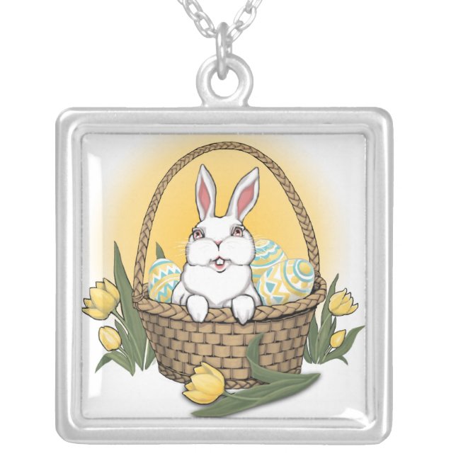 Easter Necklace Easter Bunny Trinket Easter Gifts (Front)